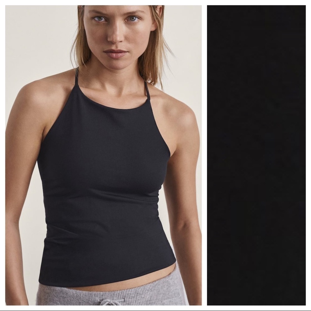 NWT. Massimo Dutti Black Sleeveless Top. Size S.